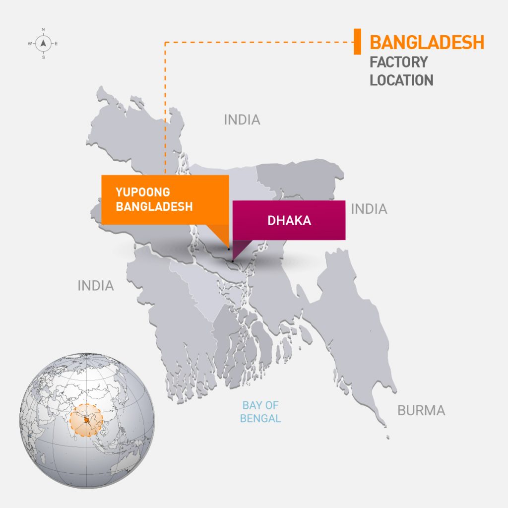 mapy továrny ffeu v Bangladéši
